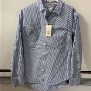 A New Day - LS Button Down Striped M Shirt
